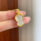 18k金钻镶冰种翡翠宝宝佛（yc316649）