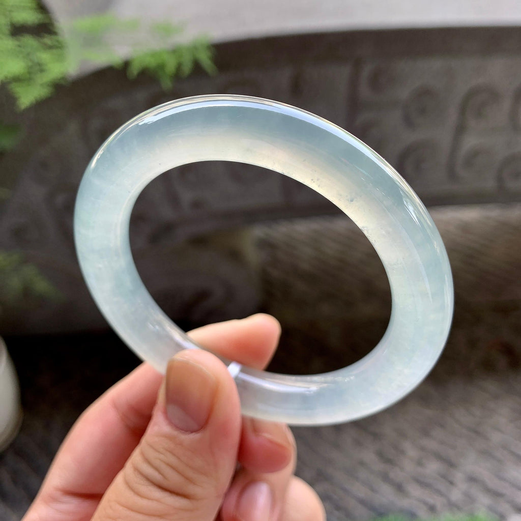 冰种淡晴底圆条手镯（53mm）