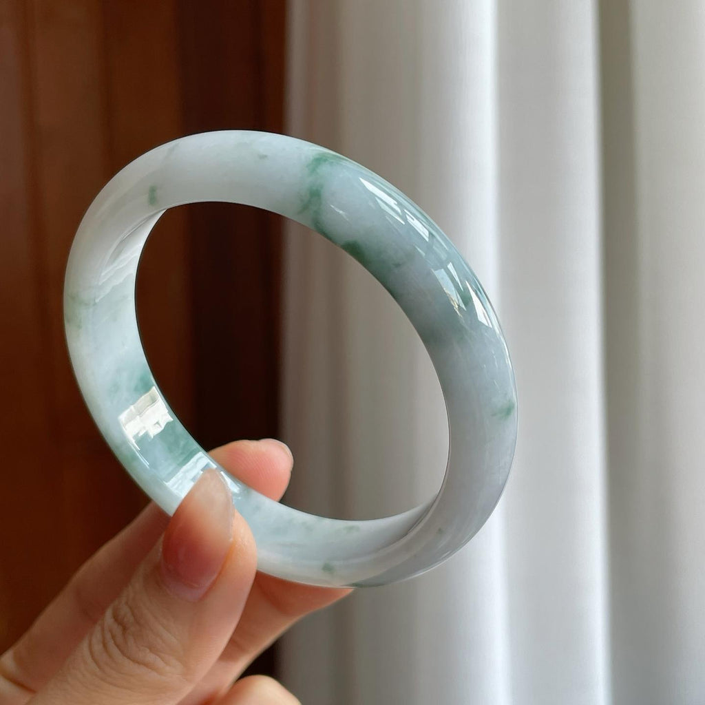 糯冰飘花翡翠平安镯（59.8mm）（yc314123）