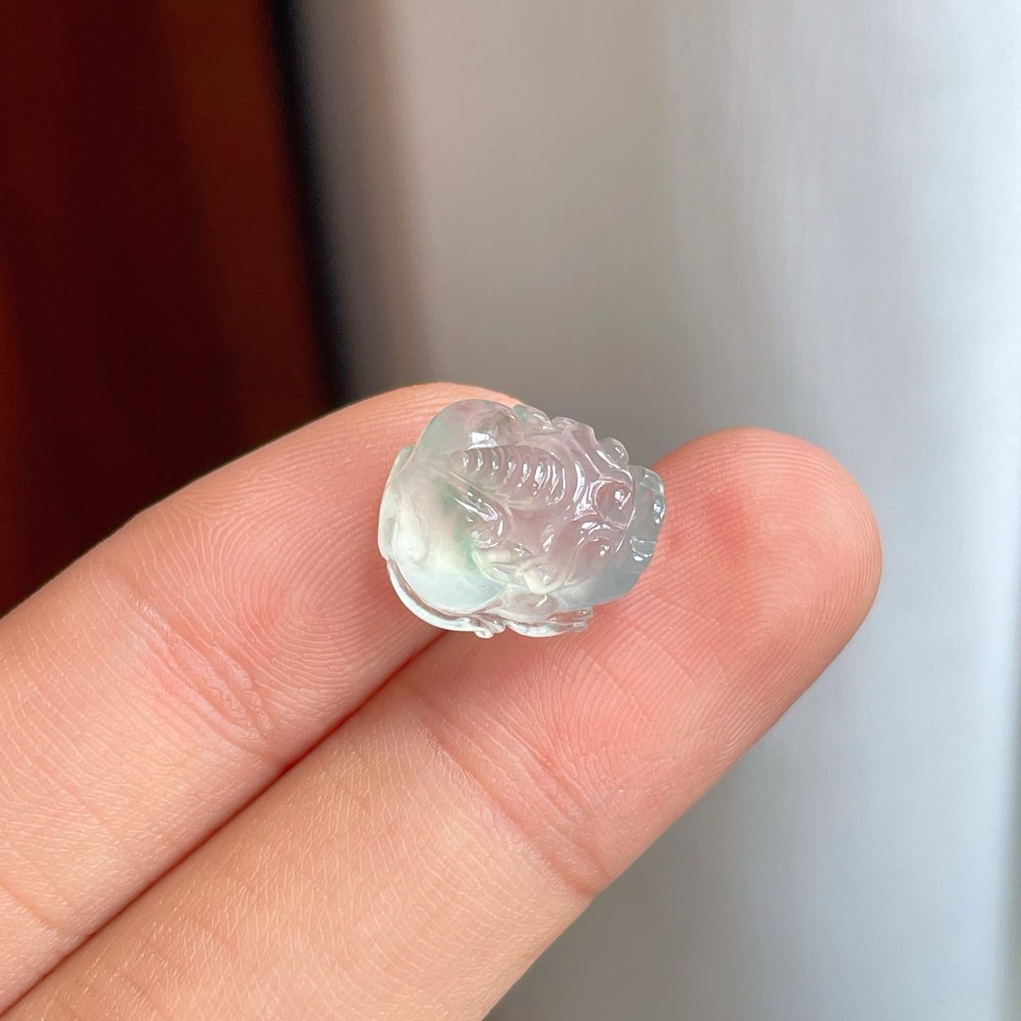 裸石冰种起光飘花翡翠貔貅（yc251039）