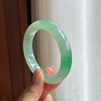 冰种带色翡翠平安镯（56.7mm)（yc424258）