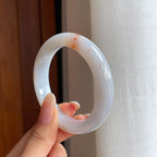 糯冰黄翡特色翡翠平安镯（54.4mm)（yc412140）