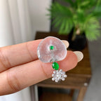 18K金钻镶冰种雪花棉爱心吊坠（yc248217）