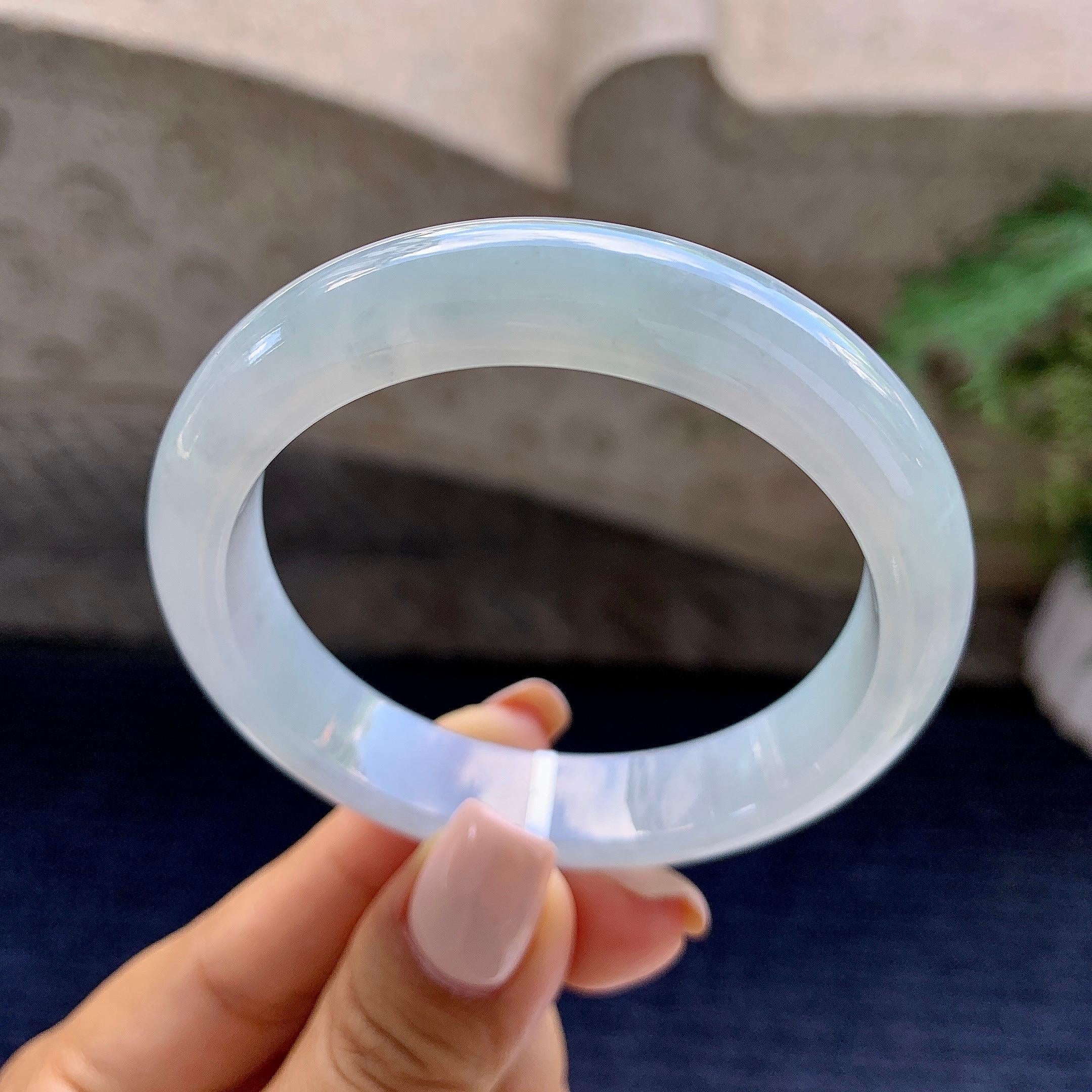 细糯种带底色平安镯（53.5mm）（yc223956）