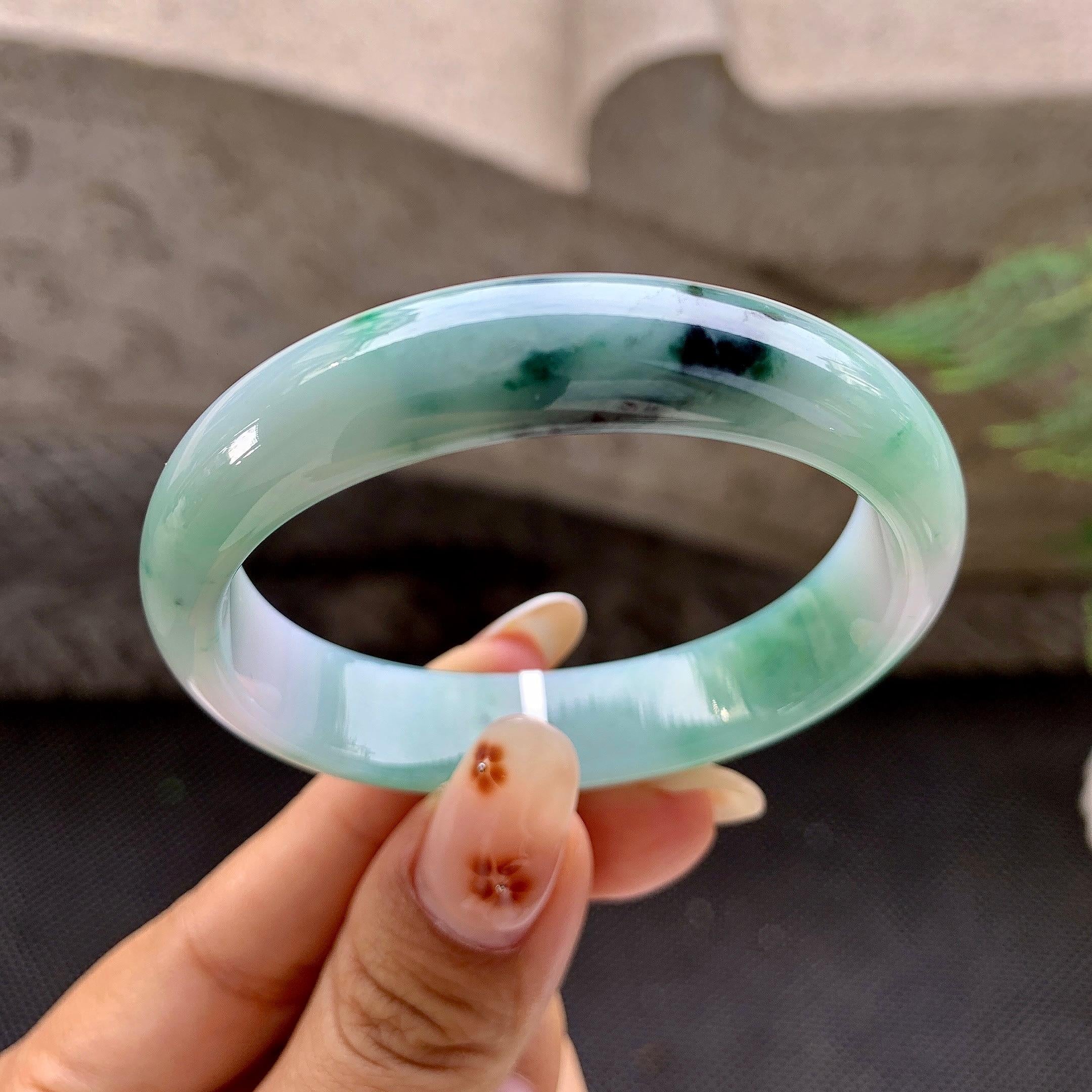 细糯种飘花贵妃手镯（51.5mm）（yc257206）