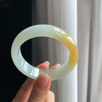 冰种黄翡宽版翡翠手镯（58.2mm）（yc397241）