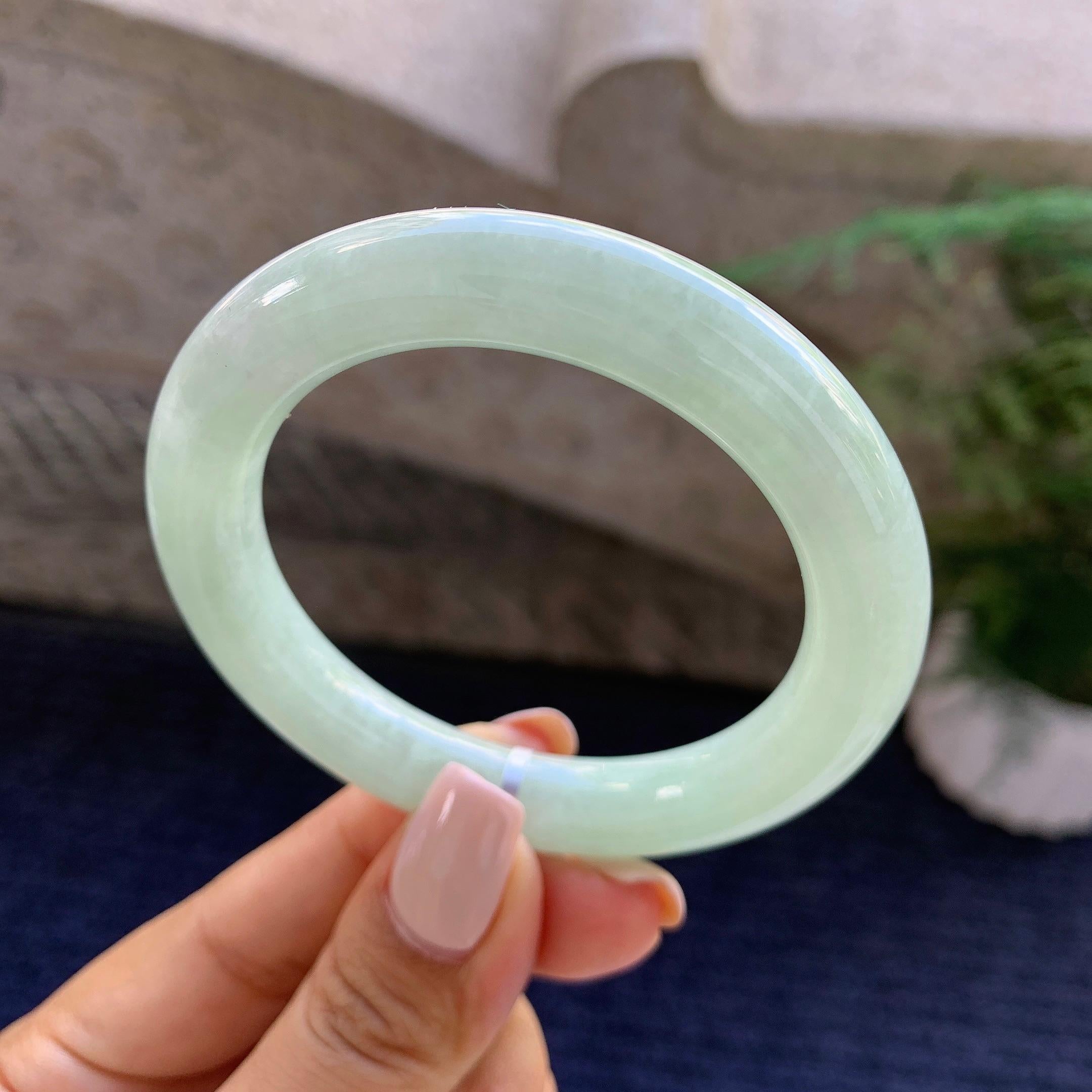 糯种晴底圆条手镯（51.9mm）（yc223233）