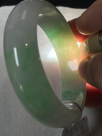 细糯种飘绿宽版轮胎手镯（58.7mm）（yc268950）