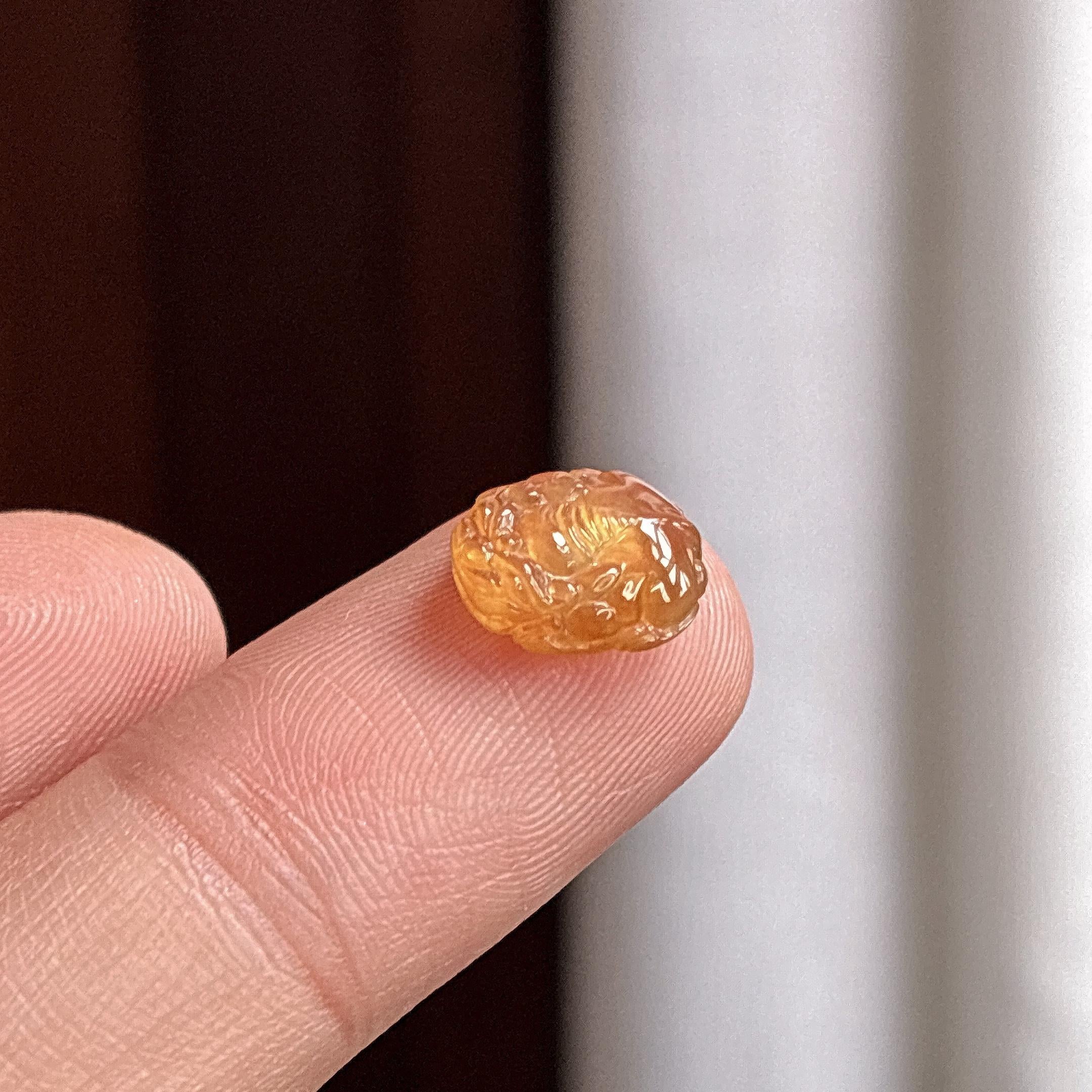 冰种黄翡貔貅裸件 天然缅甸A货翡翠（yc481878）
