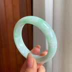 糯冰带色翡翠平安镯（53mm)（yc342547）