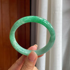 糯冰带色翡翠平安镯（59.3mm）（yc407614）