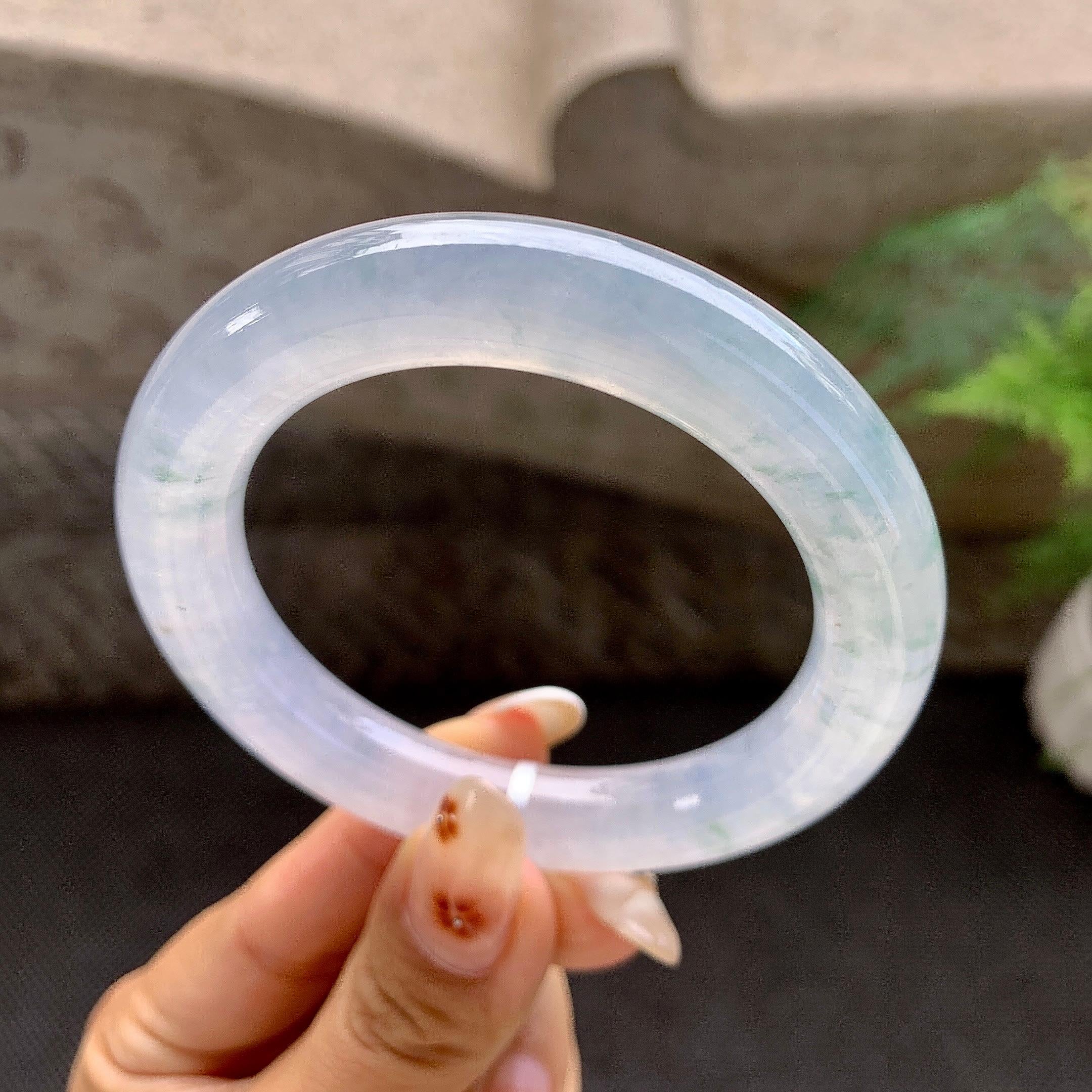 冰种飘花圆条手镯（52.8mm）（yc272776）