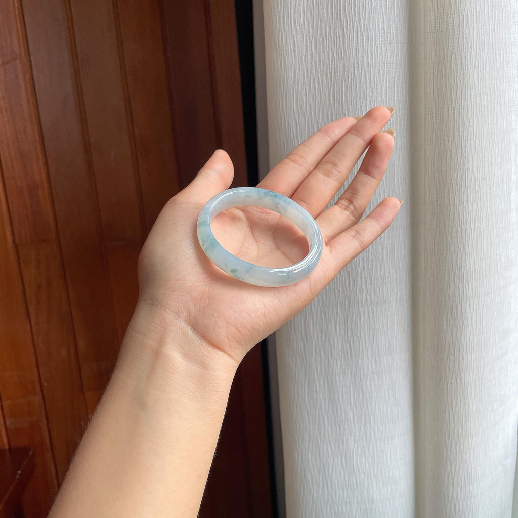 糯冰飘花翡翠贵妃镯(50.8mm)（yc413644）