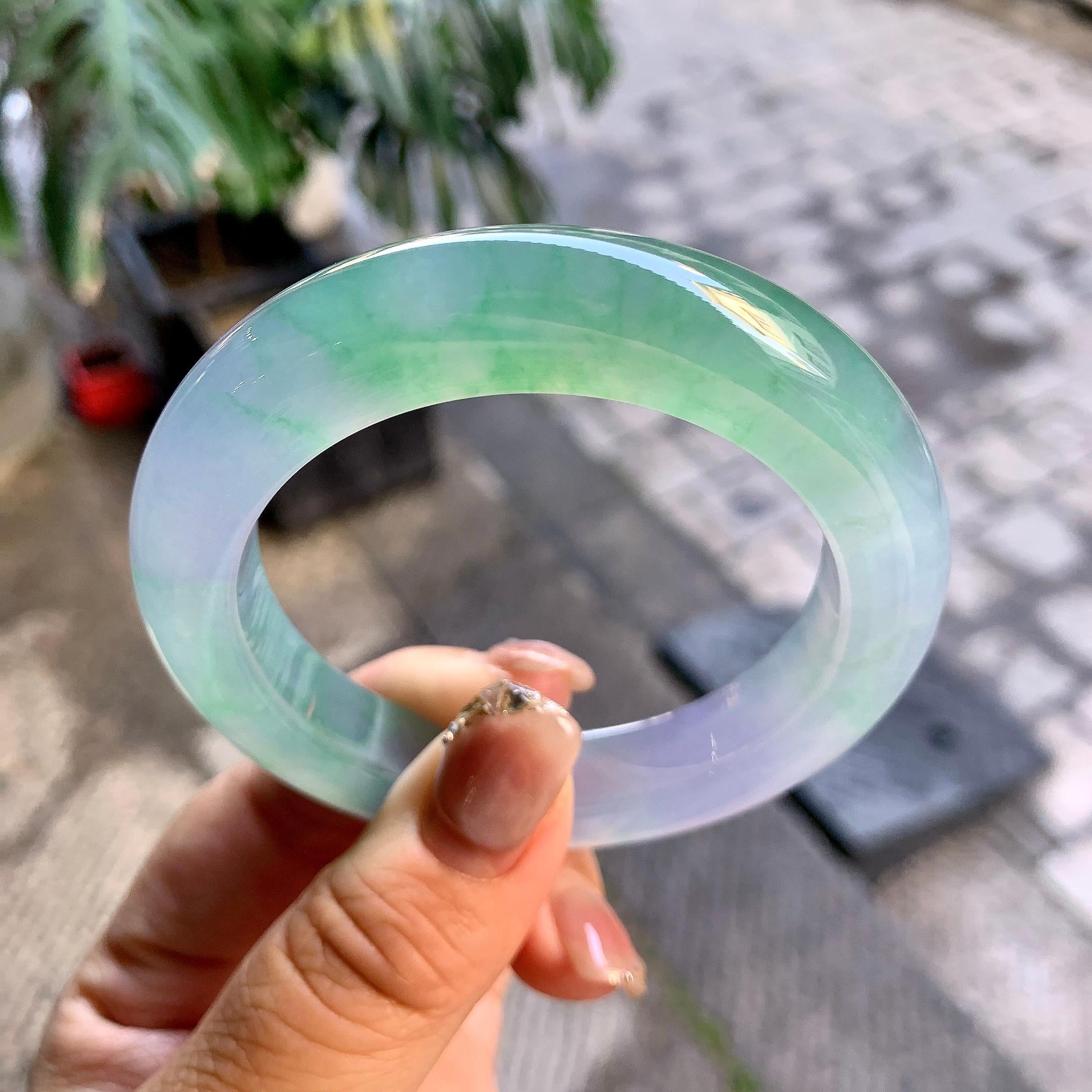 冰种春彩平安镯（53.6mm）（yc292636）