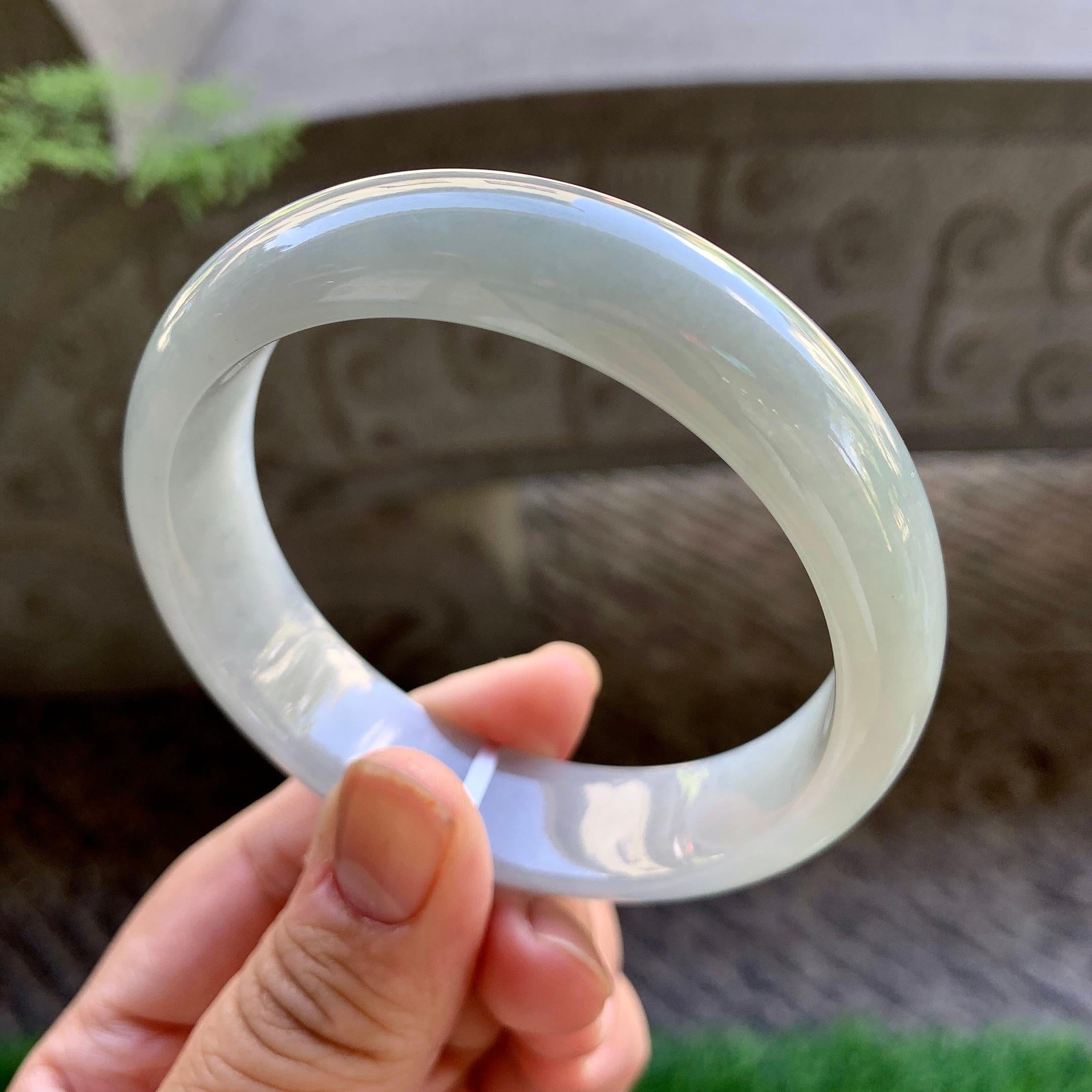 糯种淡晴底宽版轮胎手镯（59.3mm）（yc213144）