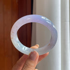冰种紫罗兰特色撒金翡翠平安镯（56.5mm）（yc400761）