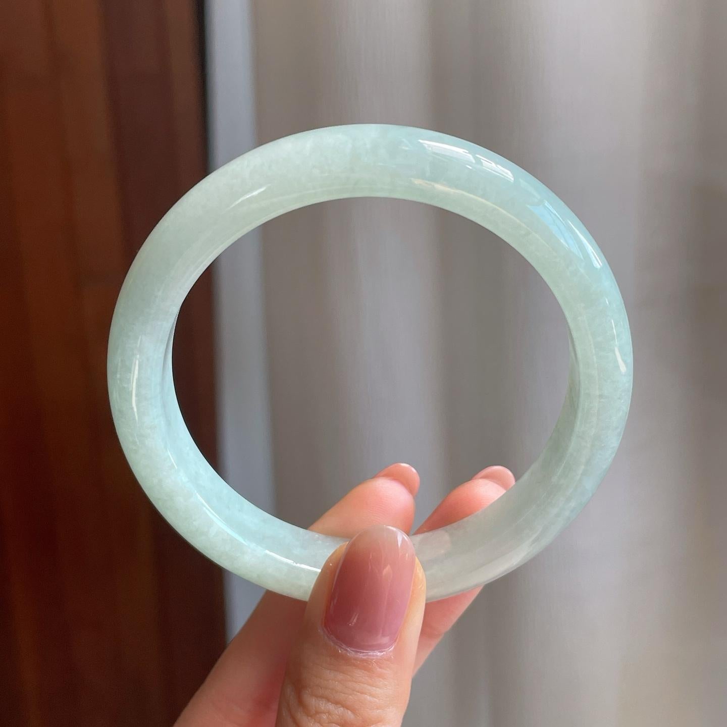 糯冰晴底翡翠平安镯（57.8mm)（yc325793）