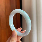 糯冰飘花翡翠平安镯（56.7mm）（yc375384）