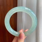 冰种晴底翡翠圆条手镯（58mm)（yc342189）