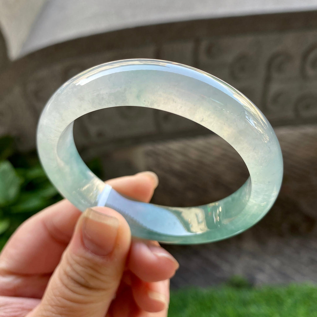 糯冰种半山水贵妃手镯（54.5mm)（yc304779）