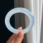 冰种洒金特色翡翠圆条手镯（54.7mm)（yc397125）