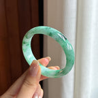 糯冰飘花翡翠贵妃镯 53圈（yc436782）