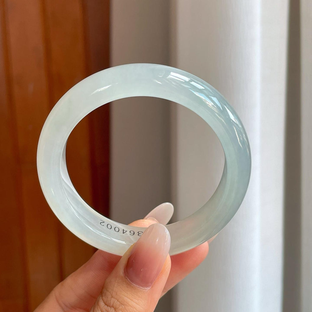 冰种淡底色翡翠平安镯（55mm）（yc266505）