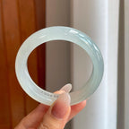 冰种淡底色翡翠平安镯（55mm）（yc266505）