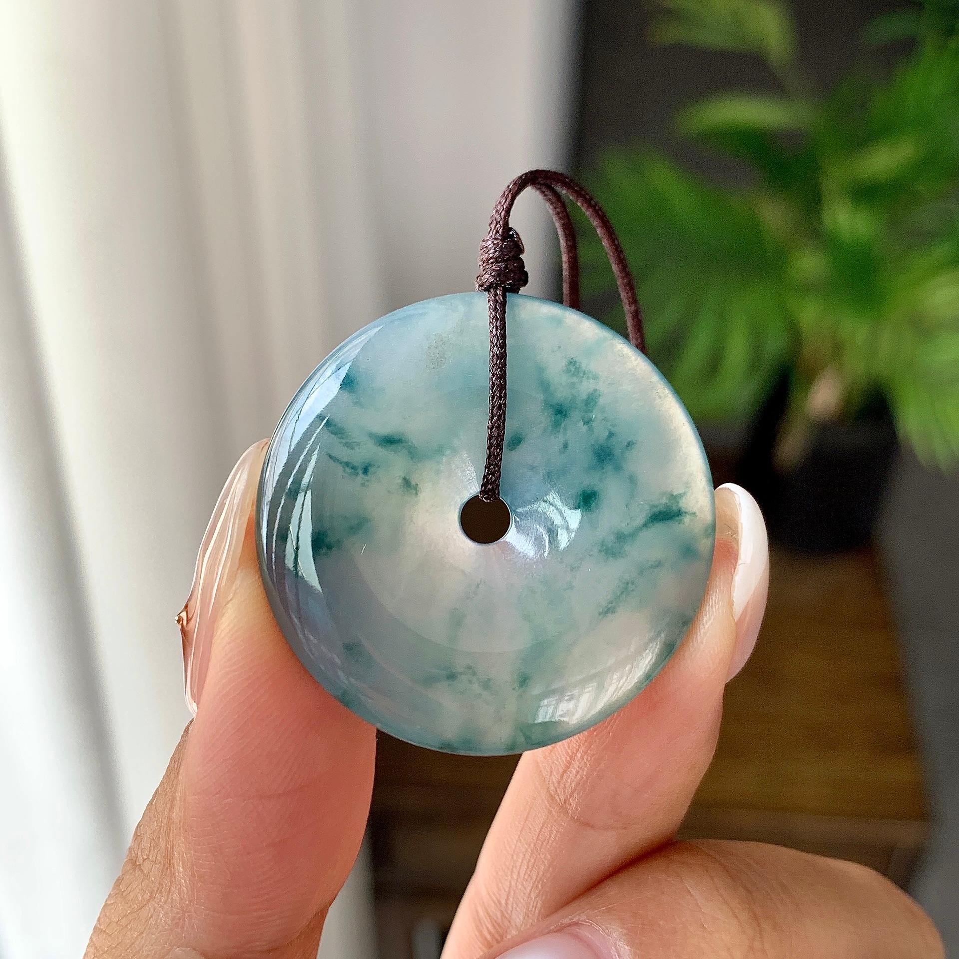 细糯种飘花平安扣吊坠（yc248132）