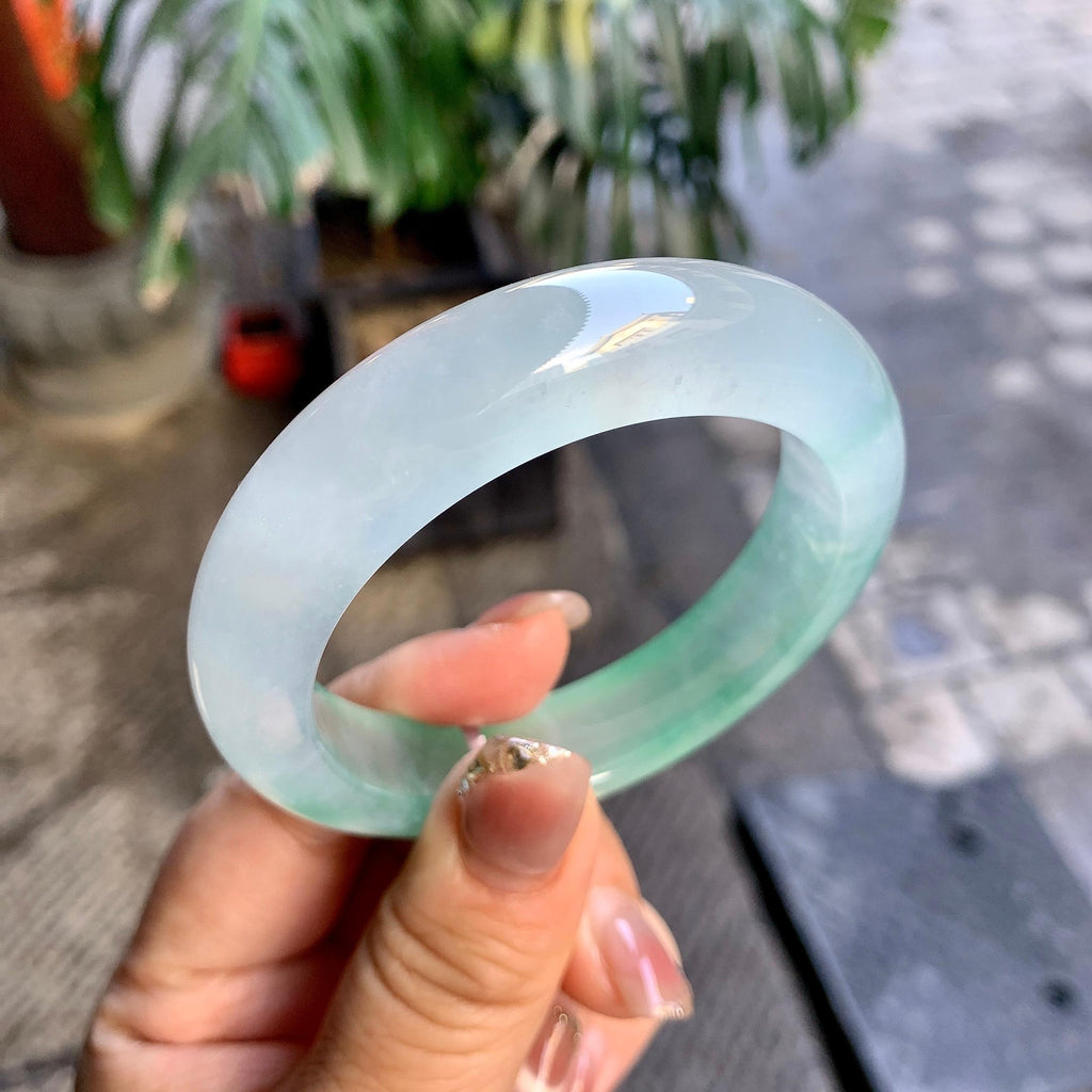 冰种晴水飘花平安镯（54.2mm）（yc292656）