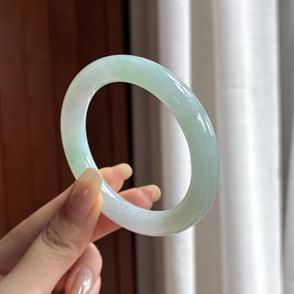 细糯种晴底圆条手镯 51圈 天然缅甸A货翡翠（yc466538）