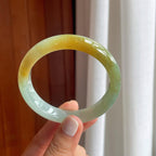 糯冰黄翡翡翠平安镯（57.8mm）（yc249158）