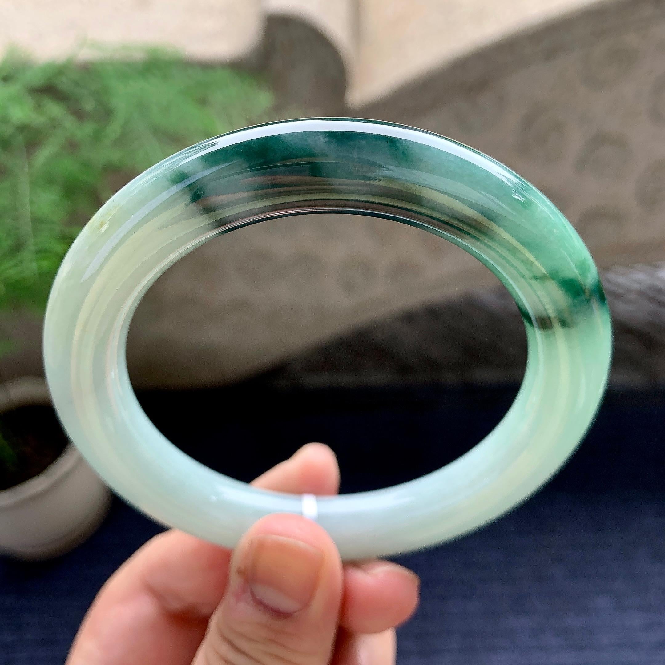 细糯种飘花圆条手镯（60.2mm)（yc198244）