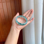 冰种飘花翡翠平安镯（54.5mm）（yc400154）