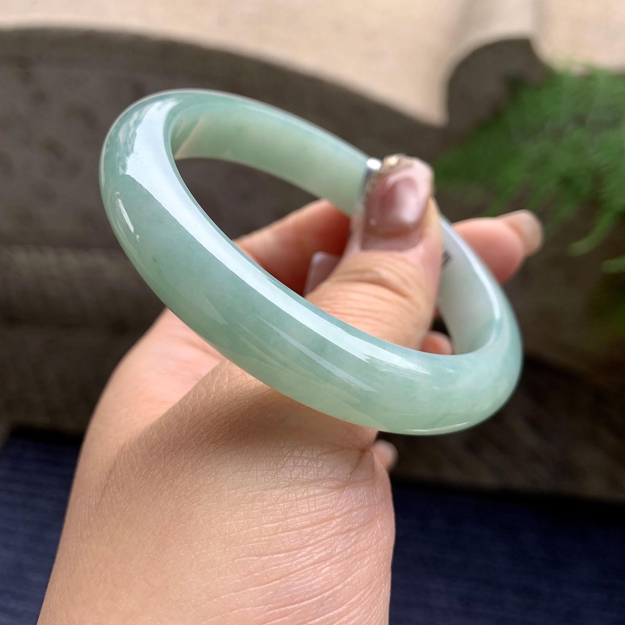 细糯种淡晴底平安镯（57mm）（yc297967）