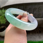糯冰种淡春彩宽版轮胎手镯（59.4mm）（yc225045）