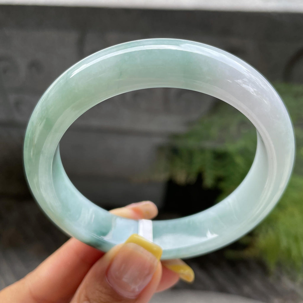 细糯种飘花正圈平安镯56圈       天然缅甸A货翡翠（yc387393）