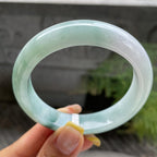 细糯种飘花正圈平安镯56圈       天然缅甸A货翡翠（yc387393）