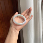 糯冰淡春彩翡翠平安镯（56.5mm）（yc377383）