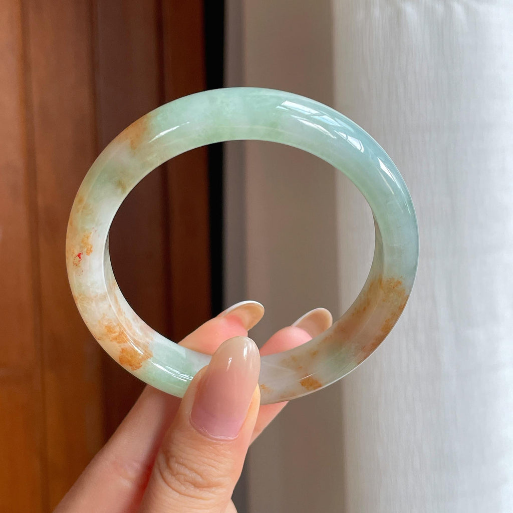 糯冰特色翡翠平安镯（56.6mm)（yc419564）