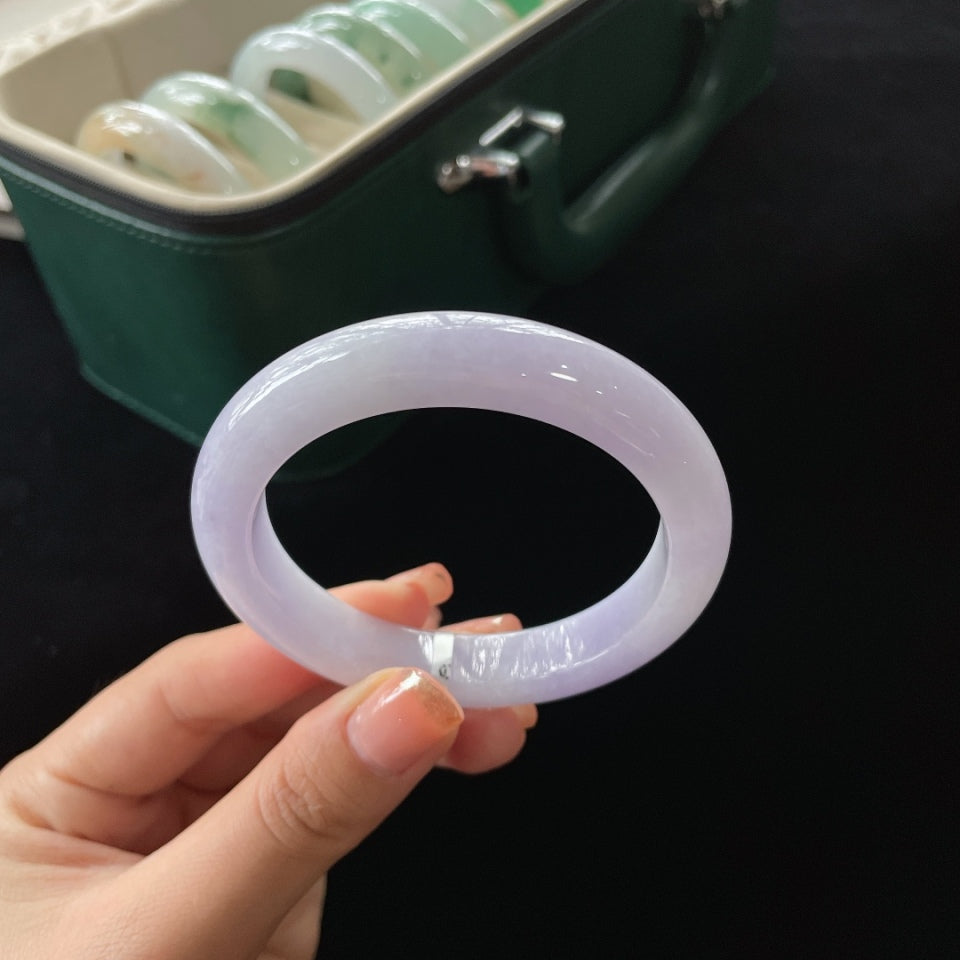 糯种紫罗兰正圈翡翠手镯（55.5mm）（yc019368）