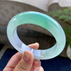 糯冰种飘绿宽版轮胎手镯（58.7mm）（yc243455）