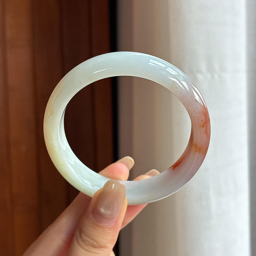 细糯种红翡正圈平安镯 55圈 天然缅甸A货翡翠（yc455132）