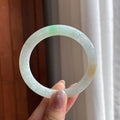 细糯种黄翡特色圆条手镯 52圈 天然缅甸Ａ货翡翠（yc487648）