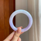 糯冰紫罗兰翡翠圆条手镯（57.7mm)（yc374711）