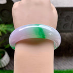 糯冰种春彩宽版轮胎手镯（58.5mm）（yc253001）