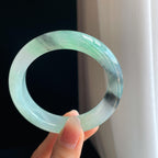 冰种水墨花翡翠平安镯（56.7mm)（yc323697）