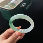 糯冰飘花正圈翡翠手镯（56mm）（yc019441）