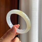 糯冰黄翡翡翠平安镯（56.5mm）（yc411293）