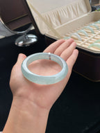 冰种蓝晴底正圈翡翠手镯（55mm）（yc013665）